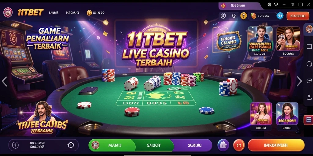 Tampilan gameplay Live Casino yang seru dan interaktif di 11TBET.