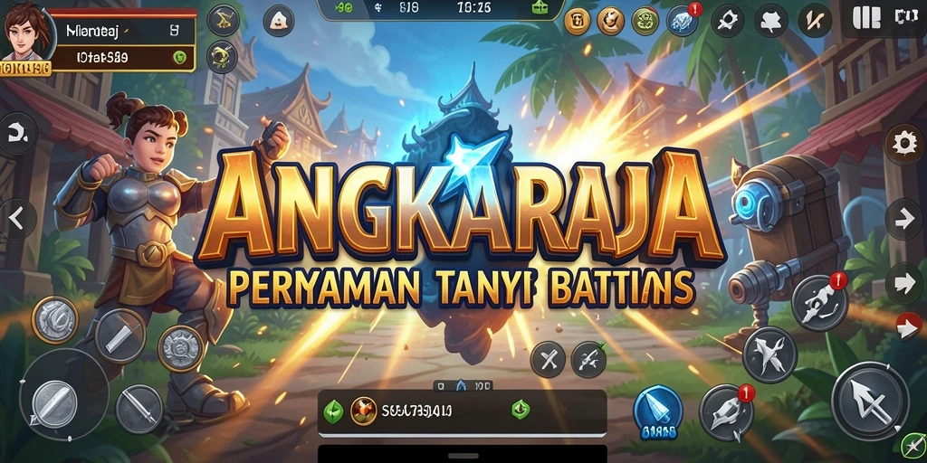 Tampilan gameplay seru di ANGKARAJA yang penuh strategi.
