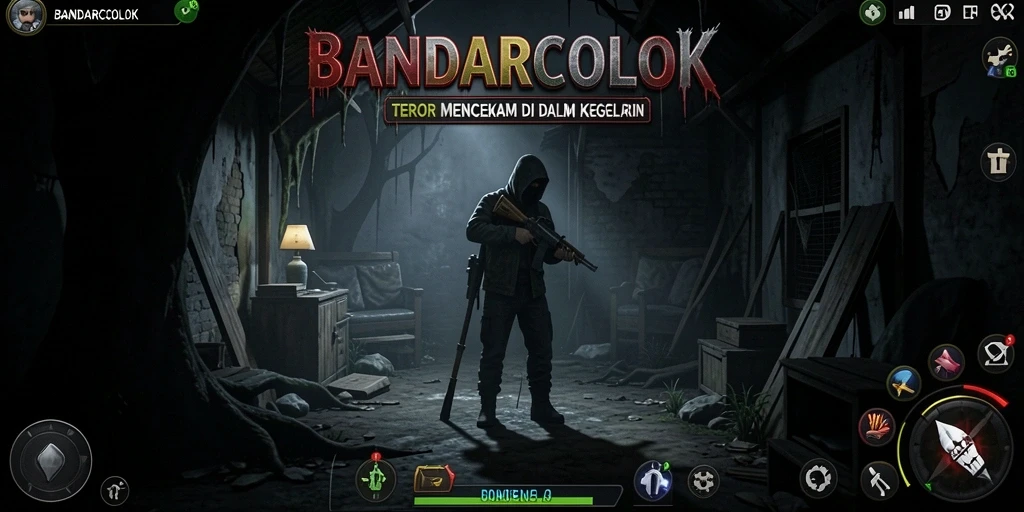 Screenshot menunjukkan suasana mencekam dalam gameplay BANDARCOLOK.