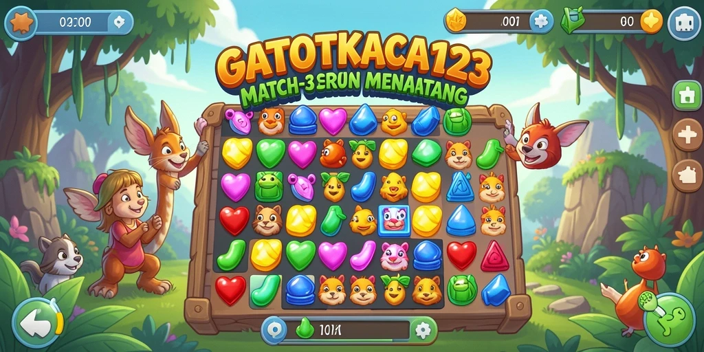 Tampilan gameplay seru dari GATOTKACA123 yang penuh warna.