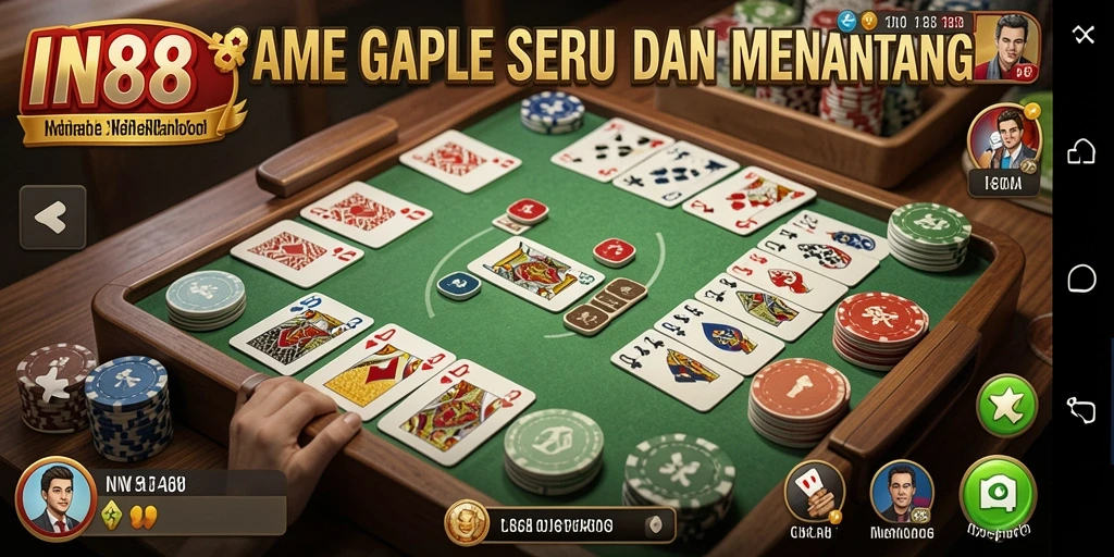 Tampilan menarik dan gameplay Gaple yang seru di IN88.