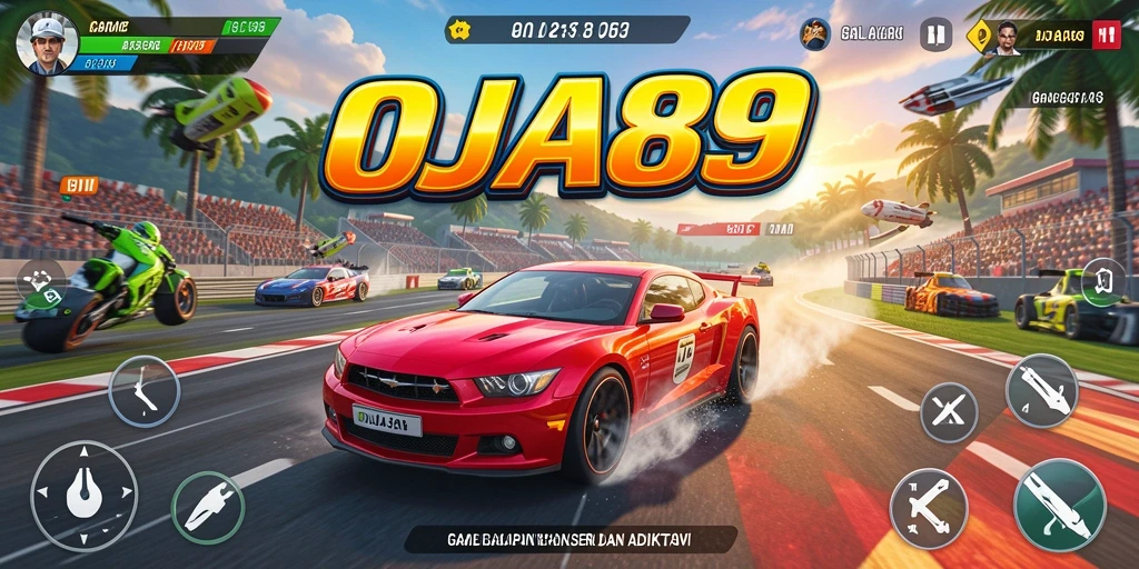 Gameplay OJA89 yang mendebarkan saat balapan di trek.