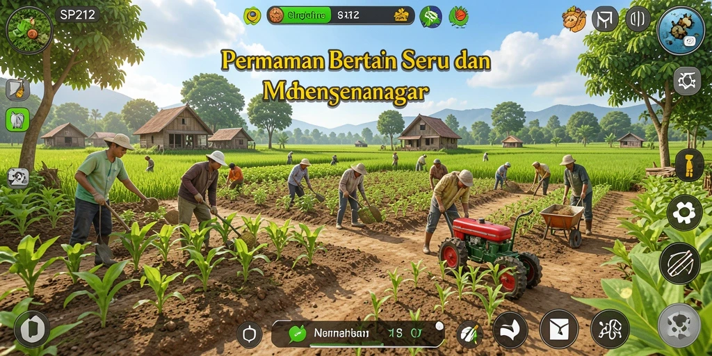 Menggambarkan berbagai aktivitas pertanian di SP212.