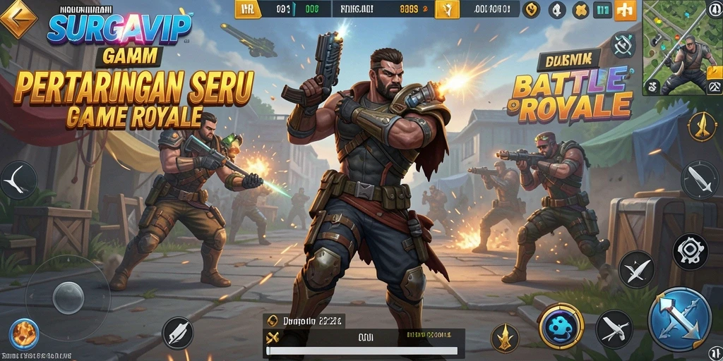 Gameplay seru dalam SURGAVIP dengan pertempuran intens dan strategi.