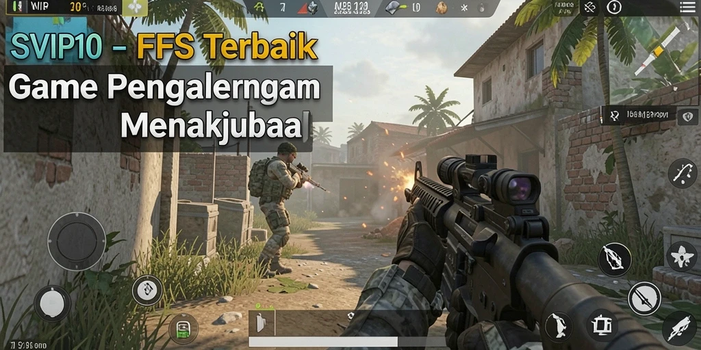 Screenshot SVIP10 menampilkan aksi tembak-menembak yang seru.