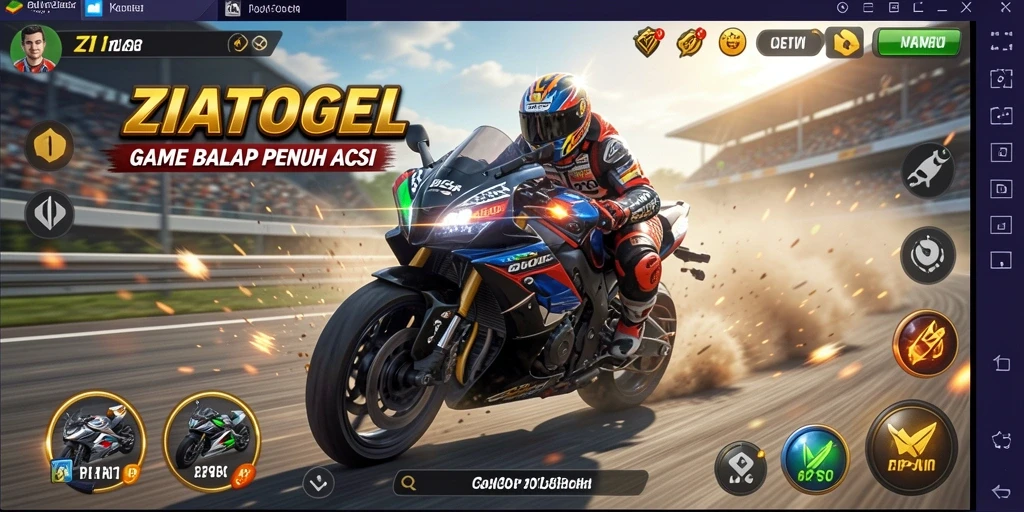 Gameplay ZIATOGEL yang menegangkan dan realistis saat balapan.